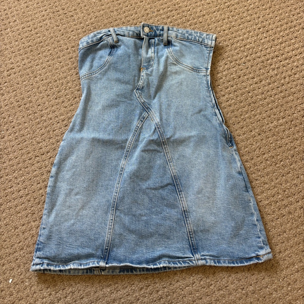 Zara Light Blue Denim Dress